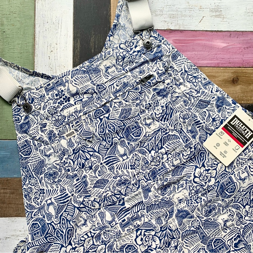 NWT Duluth XXL x33L Heirloom Gardening Bib Overalls Farm Toile Garden Outdoors
